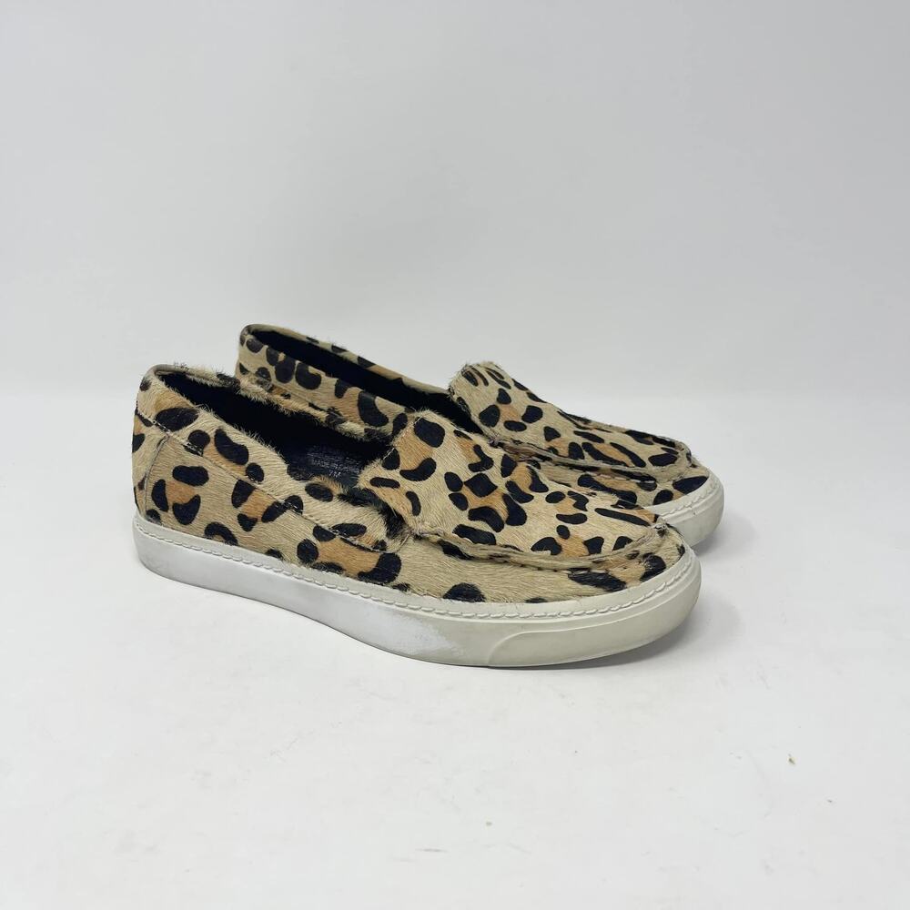 Jeffrey Campbell Calf‎ Hair Leopard Print SKIP-FUR Leather Slip-On Sneakers
